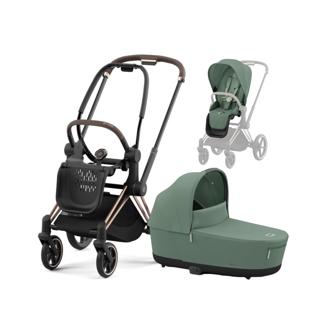 CYBEX PRIAM Kombikinderwagen rosegold leaf green - CYBEX PRIAM Kombikinderwagen rosegold leaf green bei babybrands.de kaufen ✓ sicher, einfach & bequem online bestellen ✓